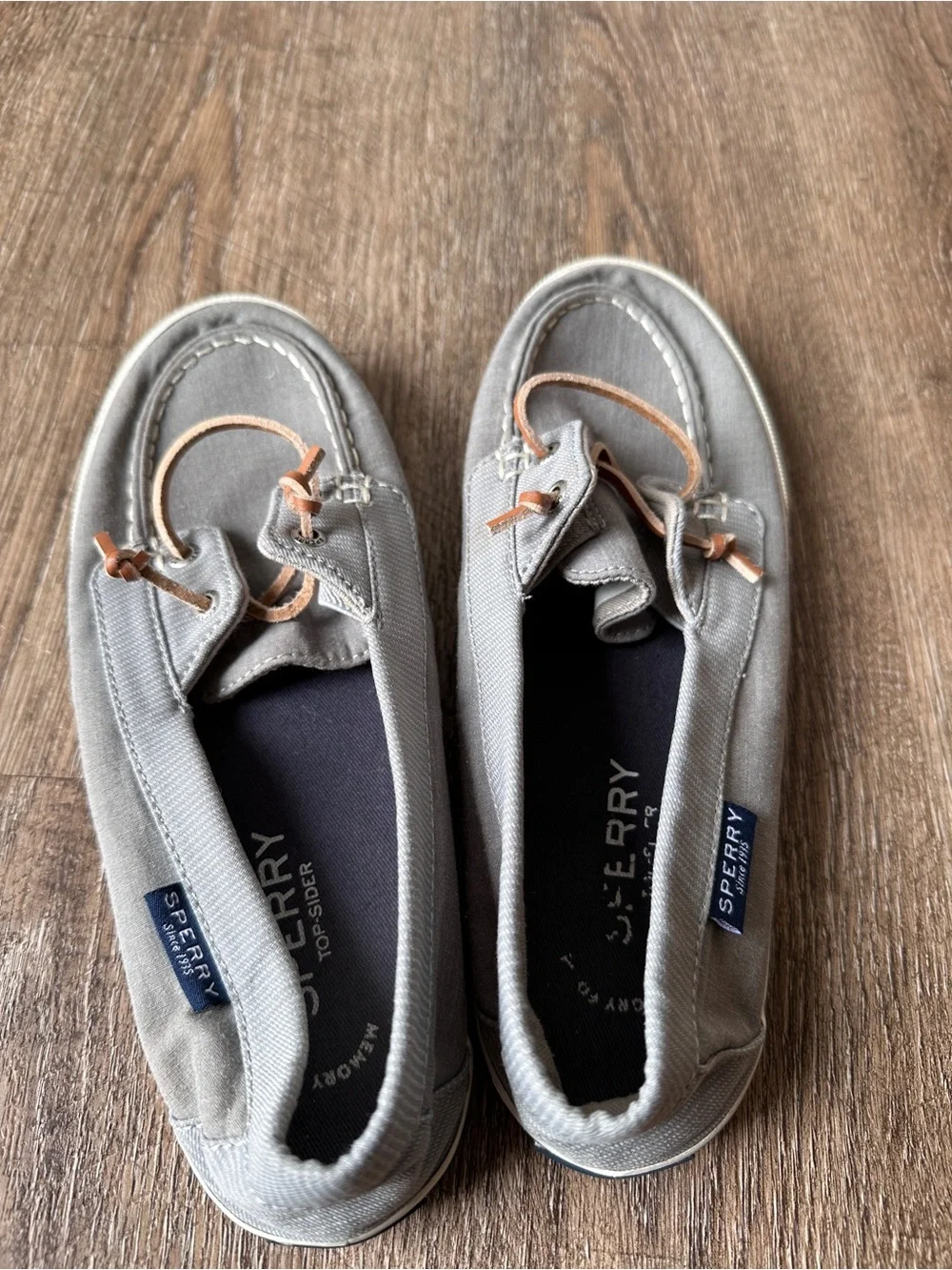 Sperry Top-Sider Lounge Away Gray Canvas Slip On Sneakers Size 7.5